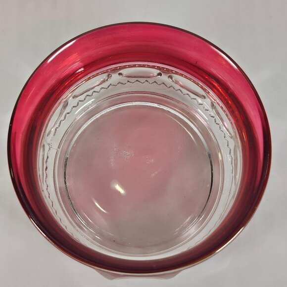 Tiffin Franciscan Kings Crown Ruby Cranberry Flashed Finger Bowl - Picture 2 of 11